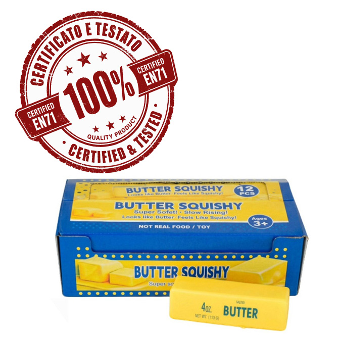 SQUISHY Butter Burro 13cm In espo da 12pz…x12…x144